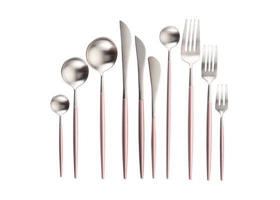 OEM ODM 4Pcs Matte Pink Stainless Steel Cutlery For Banquet