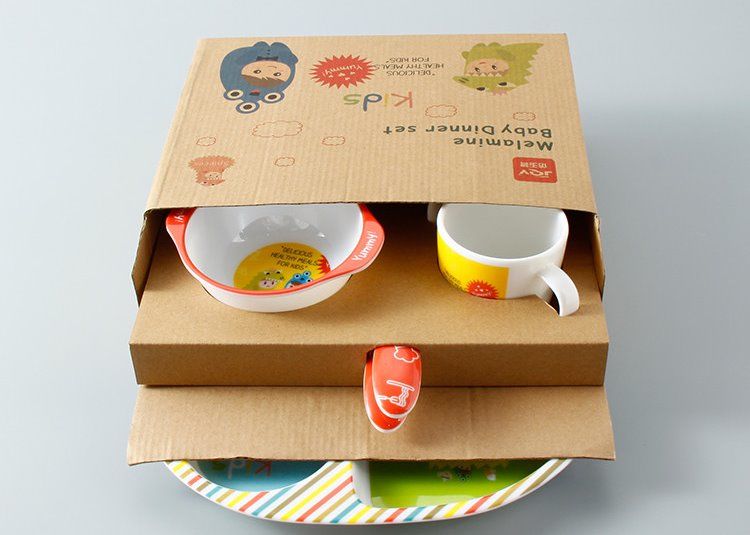 Eco Friendly Little Monster Children Melamine Dinnerware Set